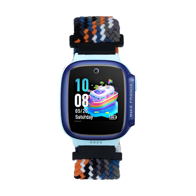 Huawei Watch GT 5 Pro 42mm Zore KRD-139 Çocuklara Özel Örgü Kordon Turuncu-Mavi