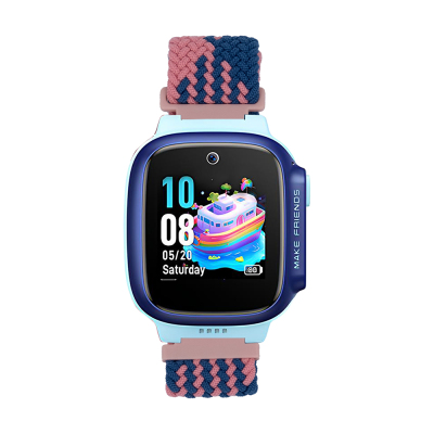 Huawei Watch GT 5 Pro 42mm Zore KRD-139 Çocuklara Özel Örgü Kordon Pembe-Mavi