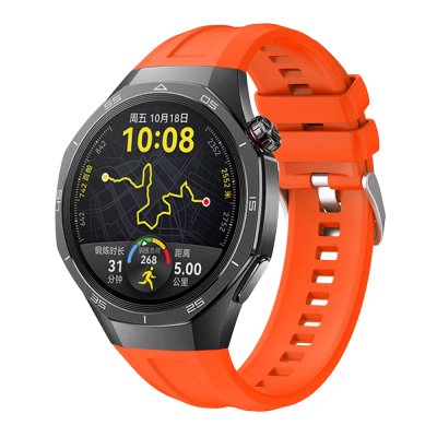 Huawei Watch GT 5 Pro 46mm Zore KRD-130 Silikon Kordon Strap Kayış Turuncu