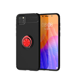 Huawei Y5P Case Zore Ravel Silicon Cover Black-Red