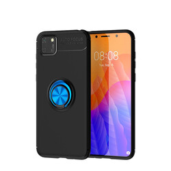 Huawei Y5P Case Zore Ravel Silicon Cover Black-Blue