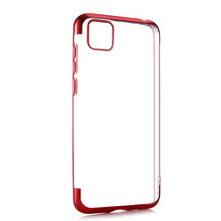Huawei Y5P Case Zore Dört Köşeli Lazer Silicon Cover Red