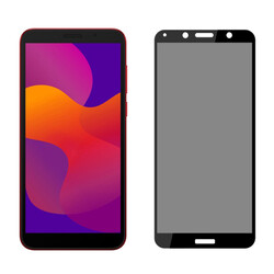 Huawei Y5P Zore New 5D Privacy Temperli Ekran Koruyucu Siyah