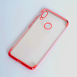 Huaewi Y6S 2019 Case Zore Dört Köşeli Lazer Silicon Cover Red