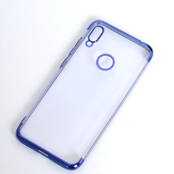 Huaewi Y6S 2019 Case Zore Dört Köşeli Lazer Silicon Cover Blue