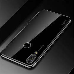 Huawei Y7 Prime 2019 Kılıf Zore Dört Köşeli Lazer Silikon Kapak Siyah