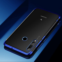 Huawei Y9 Prime 2019 Kılıf Zore Dört Köşeli Lazer Silikon Kapak Mavi