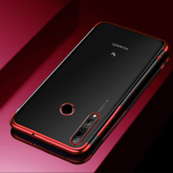 Huawei Y9 Prime 2019 Kılıf Zore Dört Köşeli Lazer Silikon Kapak Kırmızı