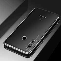 Huawei Y9 Prime 2019 Kılıf Zore Dört Köşeli Lazer Silikon Kapak Gri