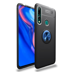 Huawei Y9 Prime 2019 Kılıf Zore Ravel Silikon Kapak Siyah-Mavi