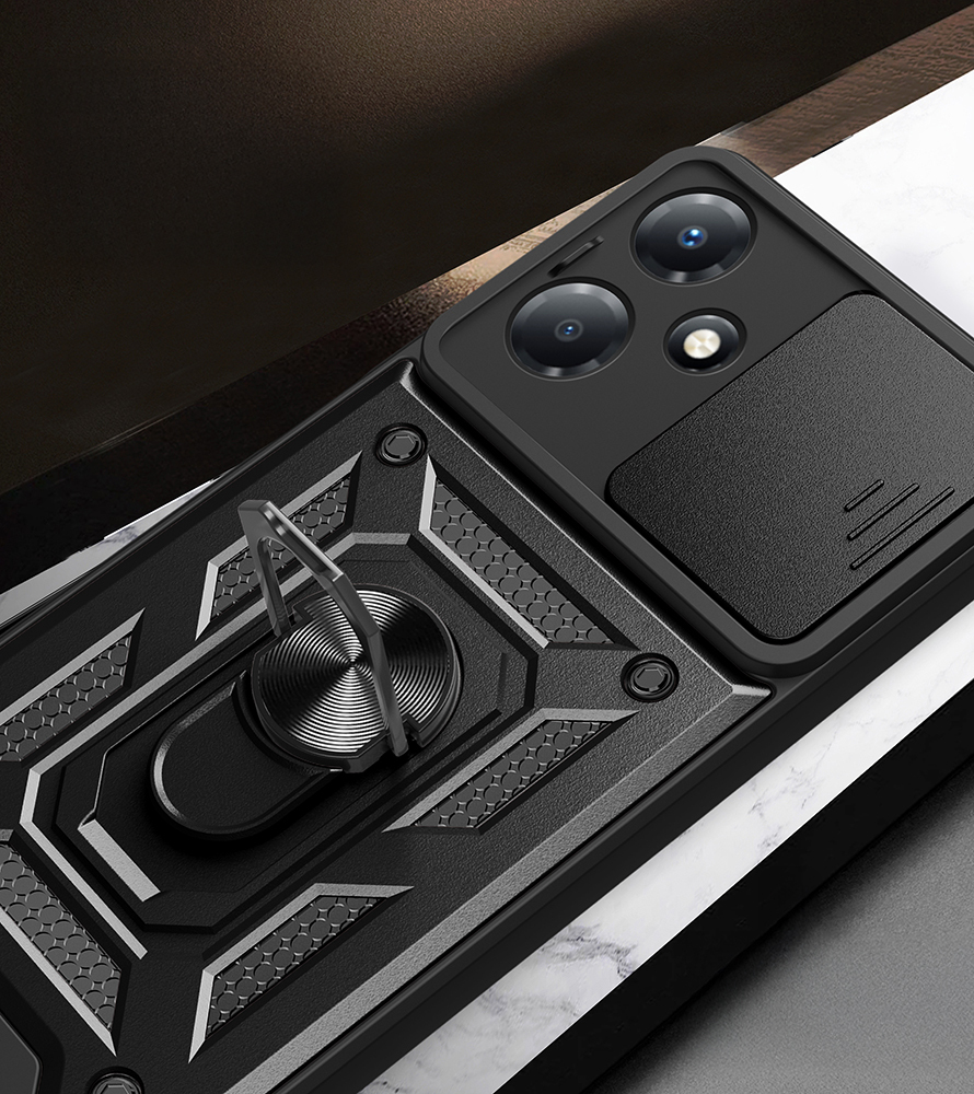 Infinix Hot 30 Play Case Magnetic Stand Camera Protection Zore Sürgülü Vega Cover - 10