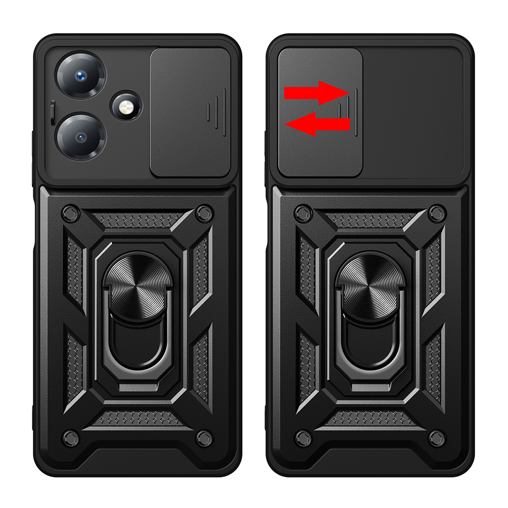 Infinix Hot 30 Play Case Magnetic Stand Camera Protection Zore Sürgülü Vega Cover - 5