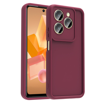 İnfinix Hot 40 Kılıf Kamera Korumalı Zore Ananas Kapak Mürdüm