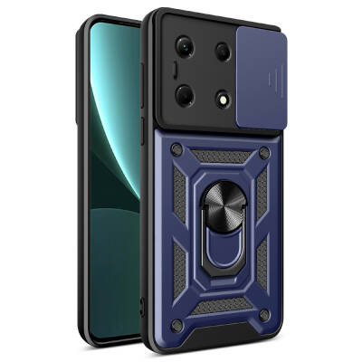 Infinix Note 30 4G Case Magnetic Stand Camera Protector Zore Sliding Vega Cover Blue