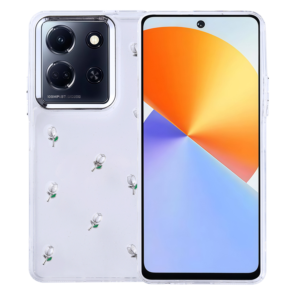 İnfinix Note 30 5G Kılıf Airbag Tasarımlı Simli Şeffaf Zore Kutup Kapak - 3