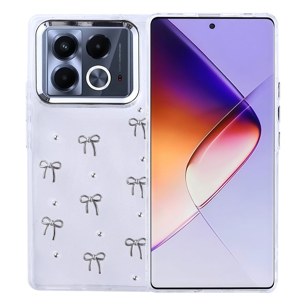 İnfinix Note 40 Pro Kılıf Airbag Tasarımlı Simli Şeffaf Zore Kutup Kapak - 1