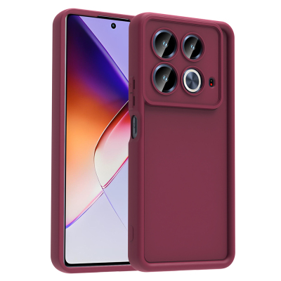İnfinix Note 40 Pro Kılıf Kamera Korumalı Zore Ananas Kapak Mürdüm