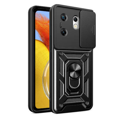 Infinix Zero 30 4G Case Magnetic Stand Camera Protector Zore Sliding Vega Cover Black