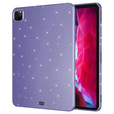 iPad Pro 11 2020 (2nd Generation) Zore Tablet Cotton Glittering Glossy Appearance Case Derin Mor