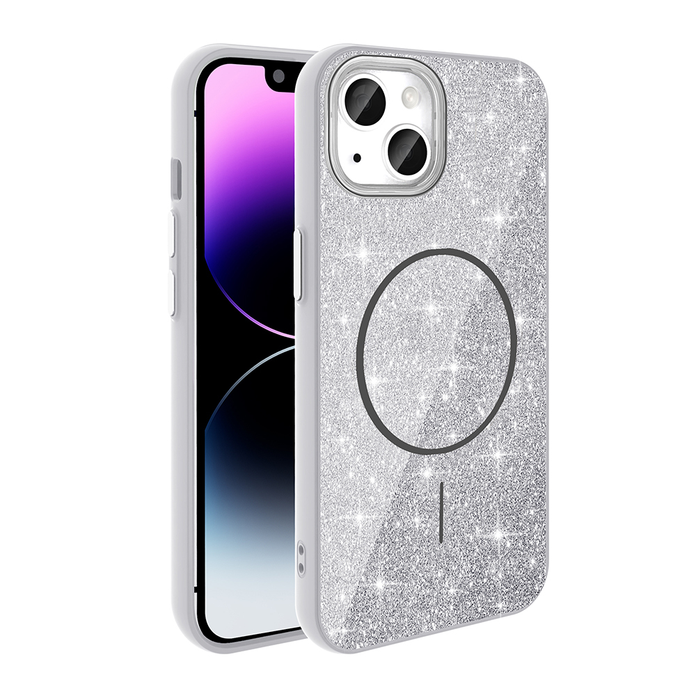 iPhone 11 Kılıf M-safe Şarj Özellikli Parlayan Simli Zore Okso Kapak - 1 iPhone 11 Kılıf M-safe Şarj Özellikli Parlayan Simli Zore Okso Kapak - 1