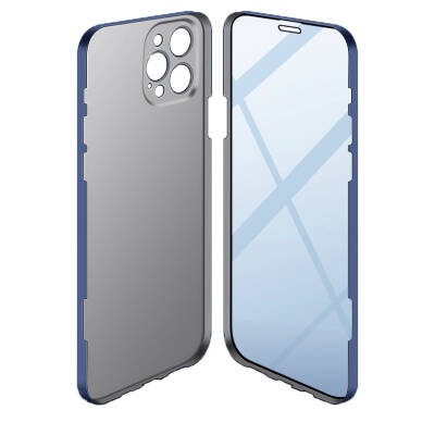 Apple iPhone 12 Pro Max Case Zore Led Cover Navy blue