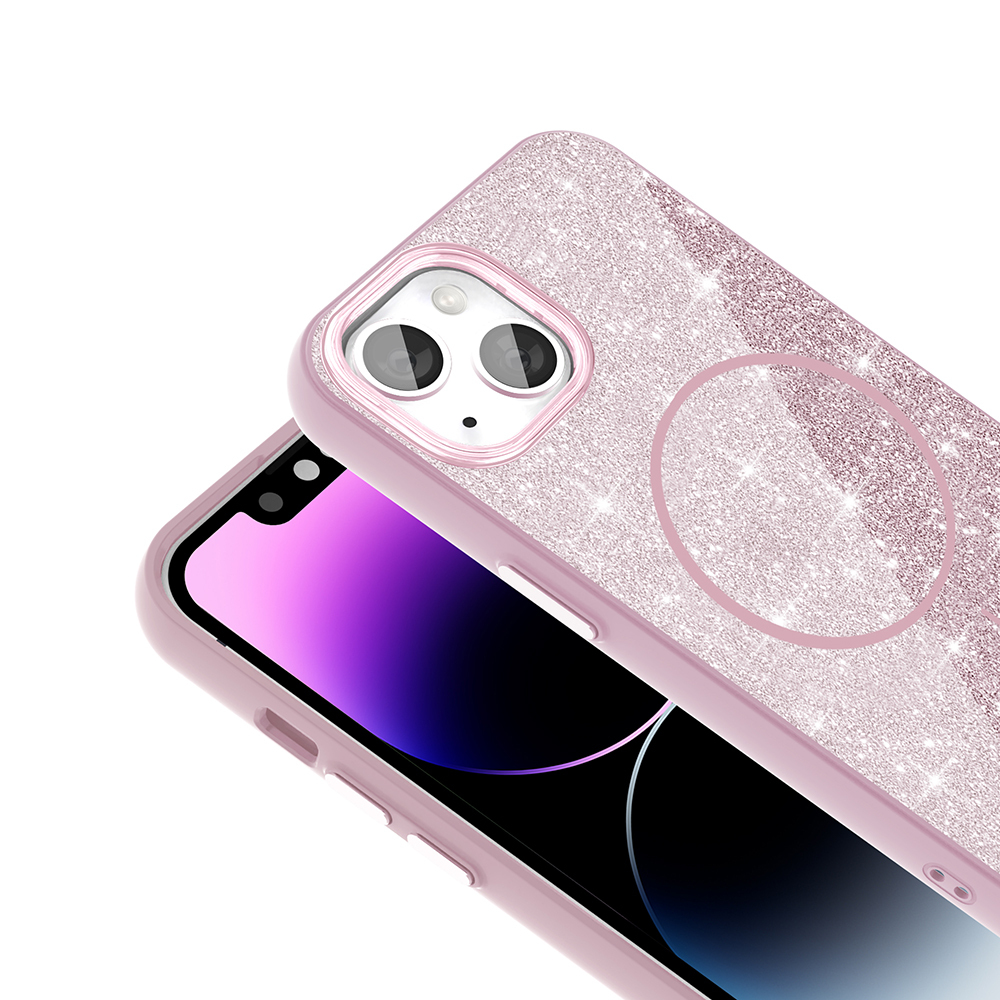iPhone 14 Kılıf M-safe Şarj Özellikli Parlayan Simli Zore Okso Kapak - 5 iPhone 14 Kılıf M-safe Şarj Özellikli Parlayan Simli Zore Okso Kapak - 5