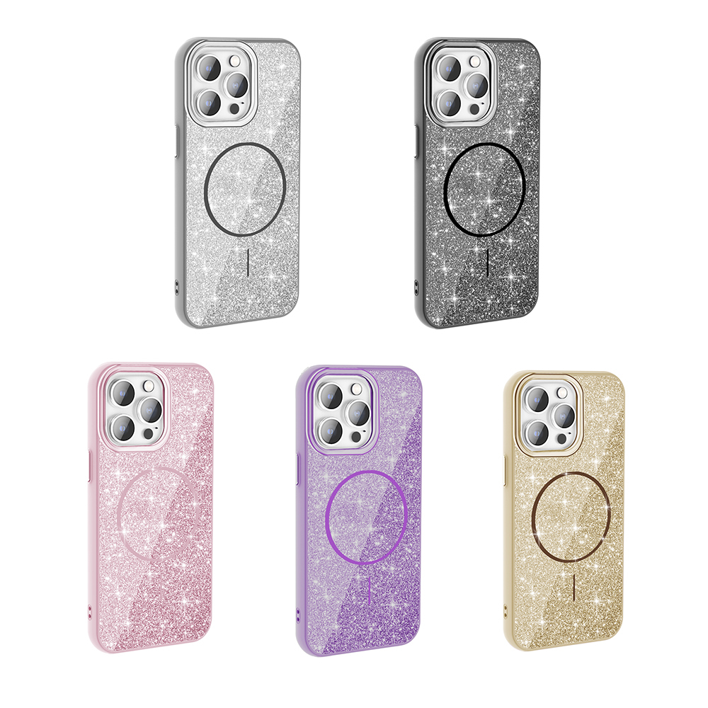 iPhone 14 Pro Max Kılıf M-safe Şarj Özellikli Parlayan Simli Zore Okso Kapak - 2 iPhone 14 Pro Max Kılıf M-safe Şarj Özellikli Parlayan Simli Zore Okso Kapak - 2