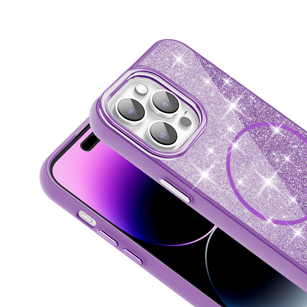 iPhone 14 Pro Max Kılıf M-safe Şarj Özellikli Parlayan Simli Zore Okso Kapak - 5 iPhone 14 Pro Max Kılıf M-safe Şarj Özellikli Parlayan Simli Zore Okso Kapak - 5