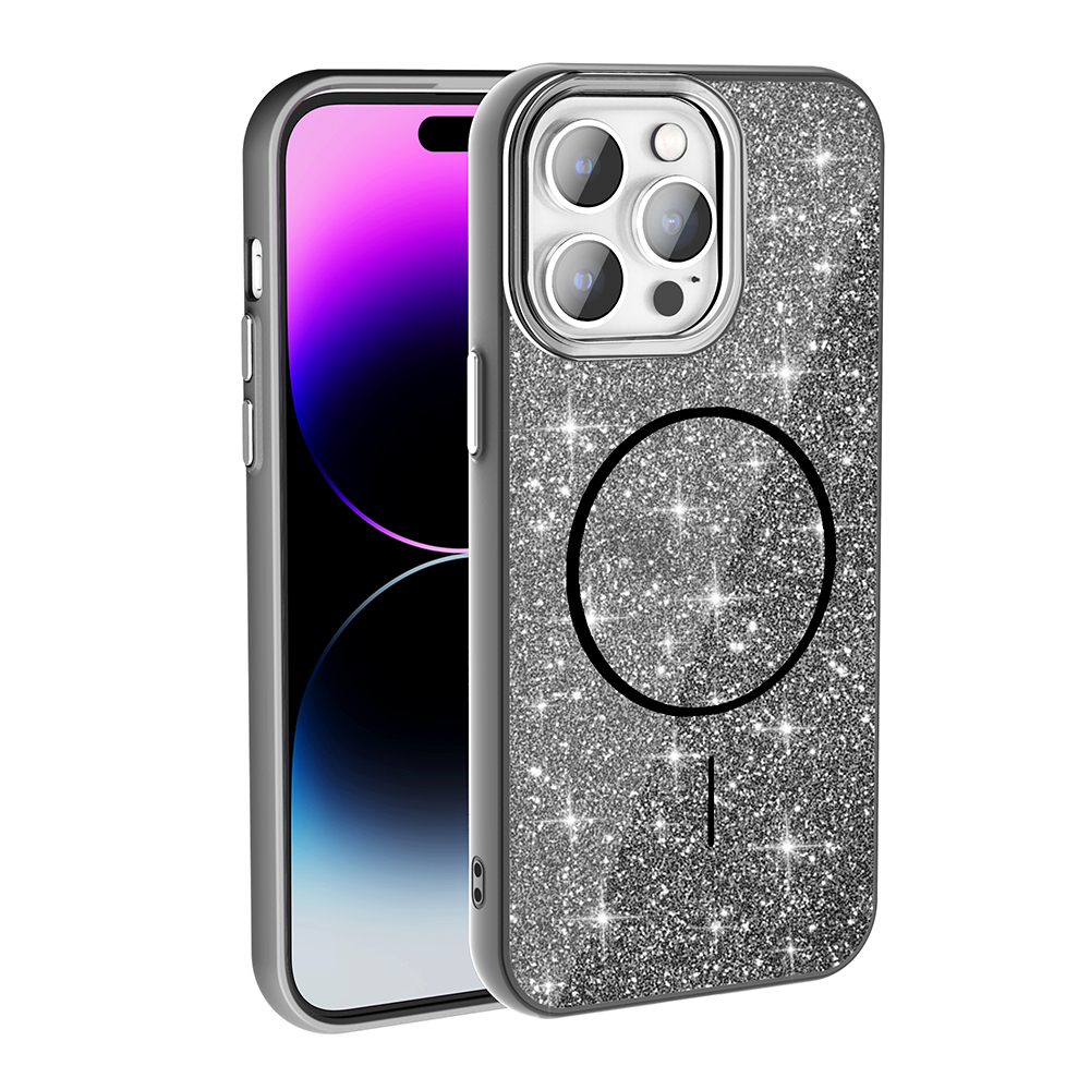 iPhone 14 Pro Max Kılıf M-safe Şarj Özellikli Parlayan Simli Zore Okso Kapak - 15 iPhone 14 Pro Max Kılıf M-safe Şarj Özellikli Parlayan Simli Zore Okso Kapak - 15