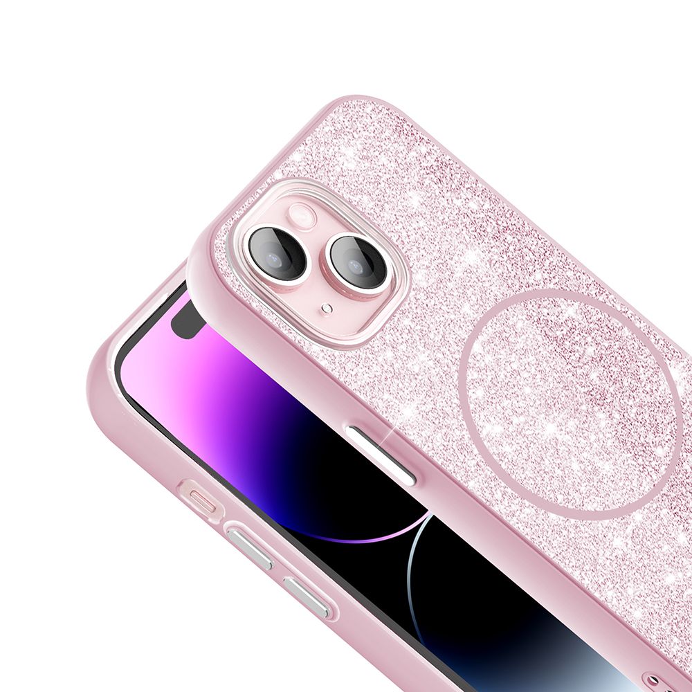 iPhone 15 Kılıf M-safe Şarj Özellikli Parlayan Simli Zore Okso Kapak - 8 iPhone 15 Kılıf M-safe Şarj Özellikli Parlayan Simli Zore Okso Kapak - 8