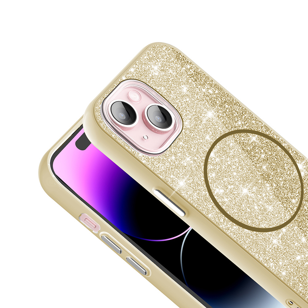 iPhone 15 Kılıf M-safe Şarj Özellikli Parlayan Simli Zore Okso Kapak - 5 iPhone 15 Kılıf M-safe Şarj Özellikli Parlayan Simli Zore Okso Kapak - 5