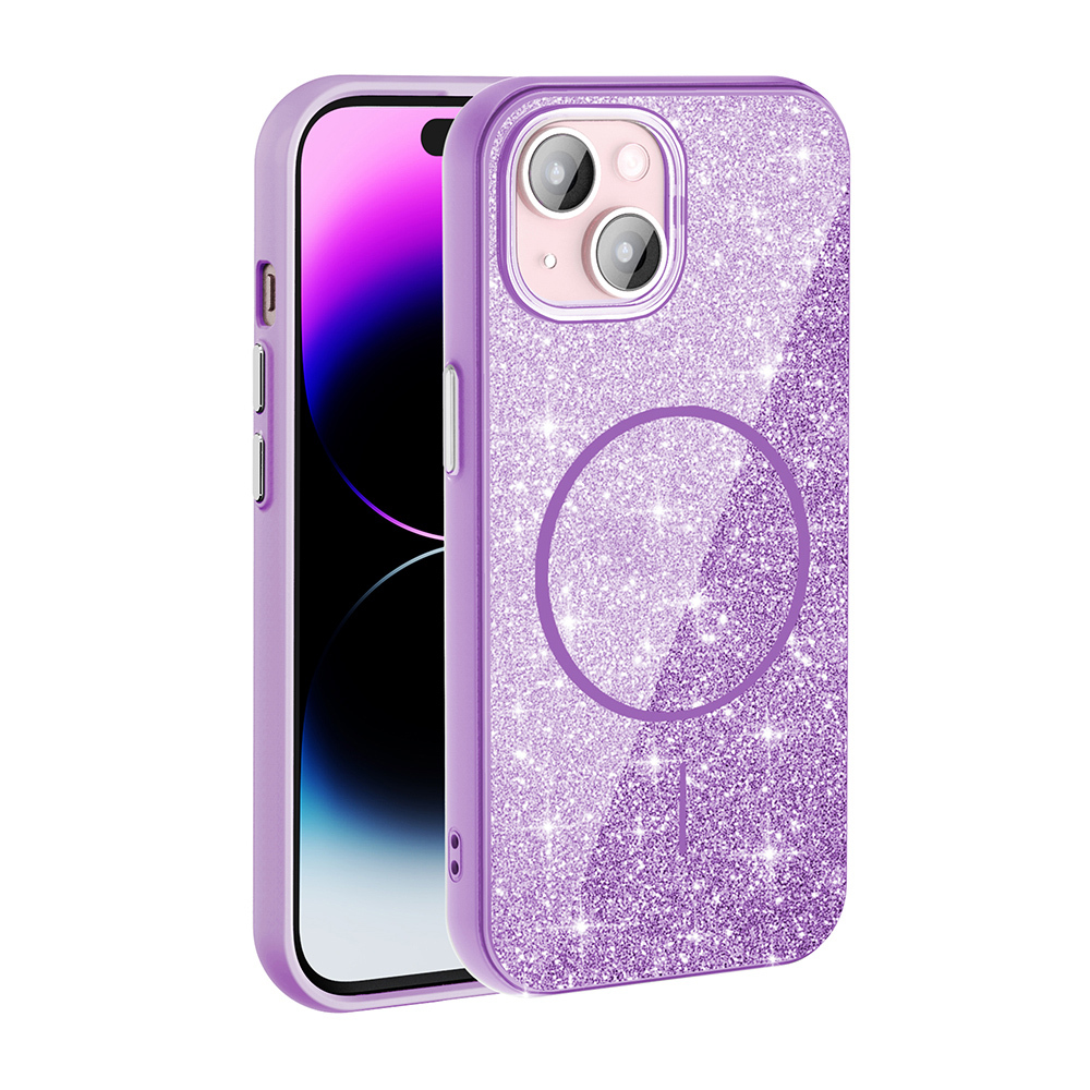 iPhone 15 Kılıf M-safe Şarj Özellikli Parlayan Simli Zore Okso Kapak - 9 iPhone 15 Kılıf M-safe Şarj Özellikli Parlayan Simli Zore Okso Kapak - 9