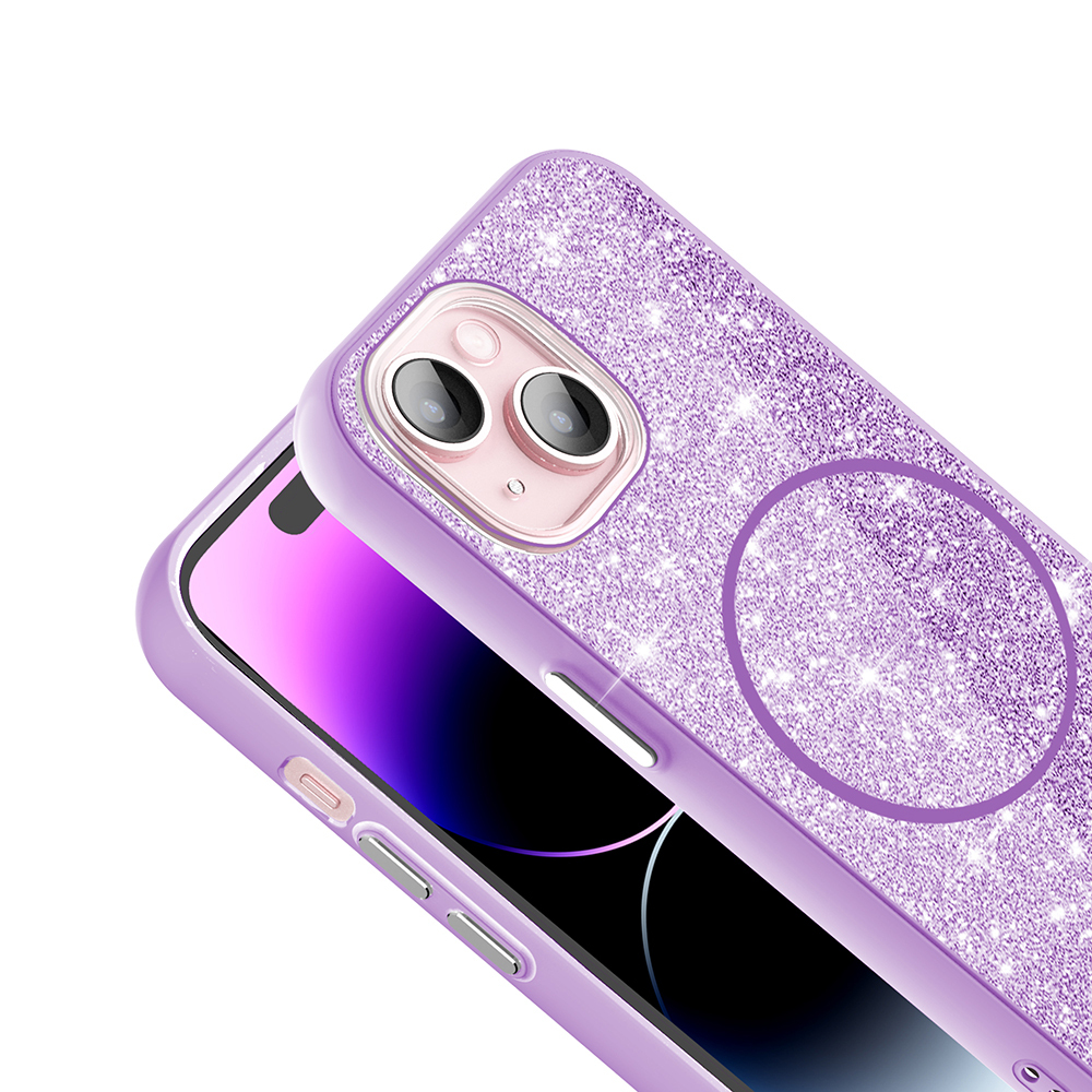 iPhone 15 Plus Kılıf M-safe Şarj Özellikli Parlayan Simli Zore Okso Kapak - 9 iPhone 15 Plus Kılıf M-safe Şarj Özellikli Parlayan Simli Zore Okso Kapak - 9