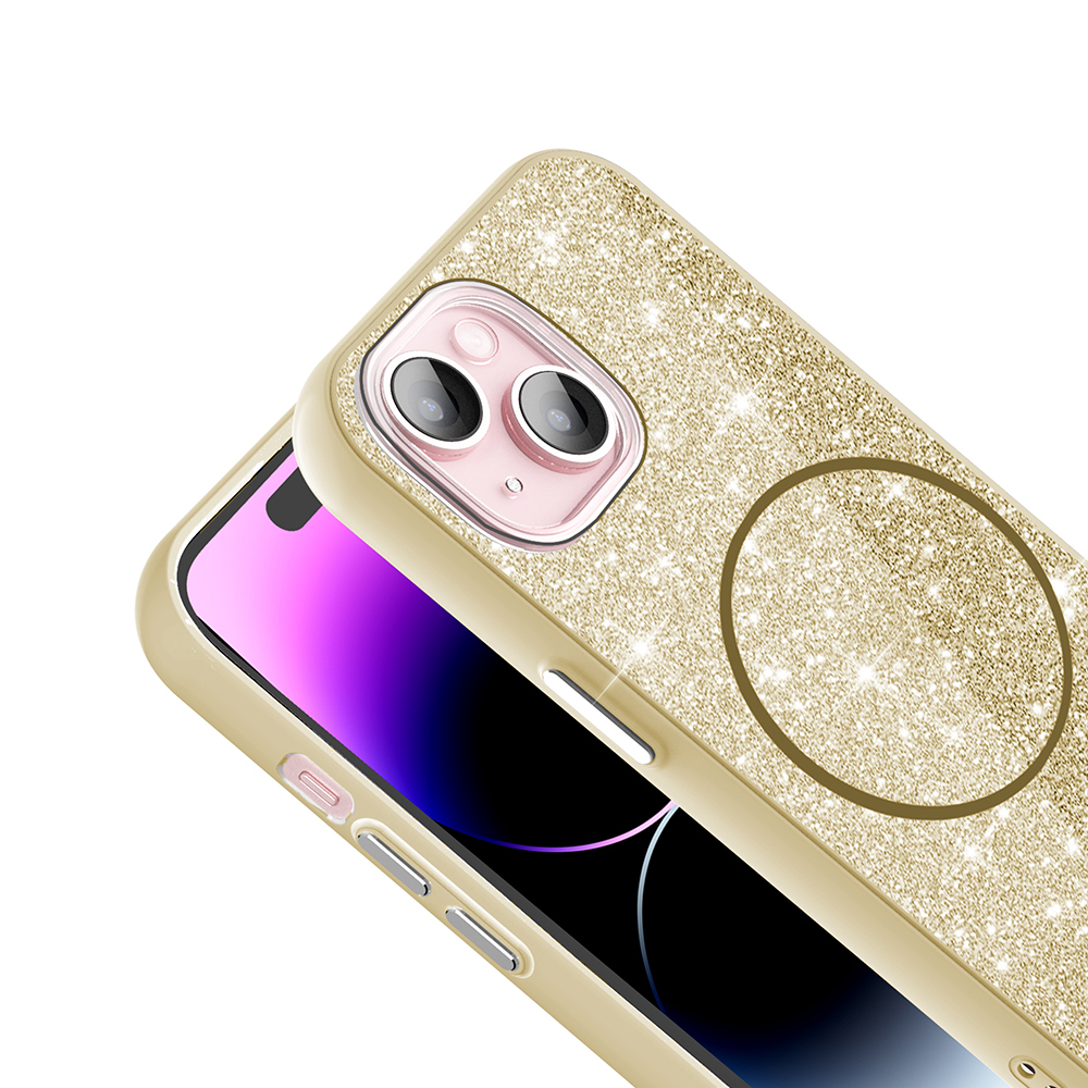 iPhone 15 Plus Kılıf M-safe Şarj Özellikli Parlayan Simli Zore Okso Kapak - 12 iPhone 15 Plus Kılıf M-safe Şarj Özellikli Parlayan Simli Zore Okso Kapak - 12