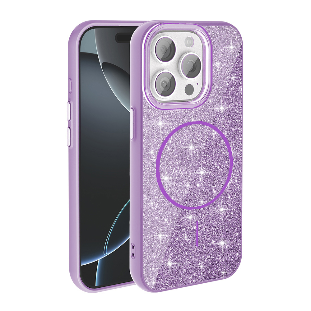 iPhone 15 Pro Kılıf M-safe Şarj Özellikli Parlayan Simli Zore Okso Kapak - 9 iPhone 15 Pro Kılıf M-safe Şarj Özellikli Parlayan Simli Zore Okso Kapak - 9