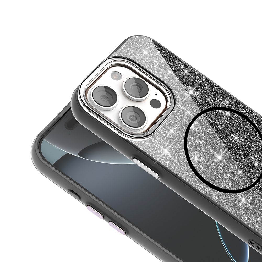 iPhone 15 Pro Max Kılıf M-safe Şarj Özellikli Parlayan Simli Zore Okso Kapak - 5 iPhone 15 Pro Max Kılıf M-safe Şarj Özellikli Parlayan Simli Zore Okso Kapak - 5