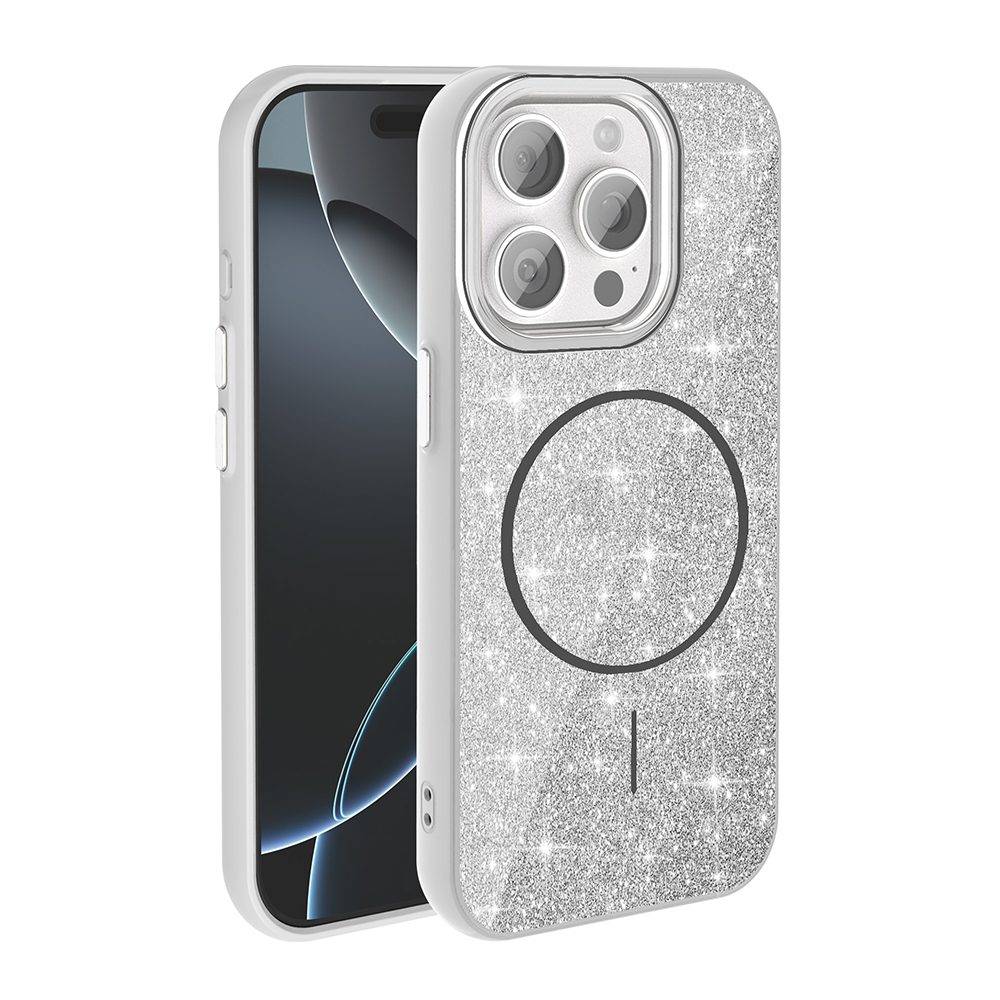 iPhone 15 Pro Max Kılıf M-safe Şarj Özellikli Parlayan Simli Zore Okso Kapak - 15 iPhone 15 Pro Max Kılıf M-safe Şarj Özellikli Parlayan Simli Zore Okso Kapak - 15