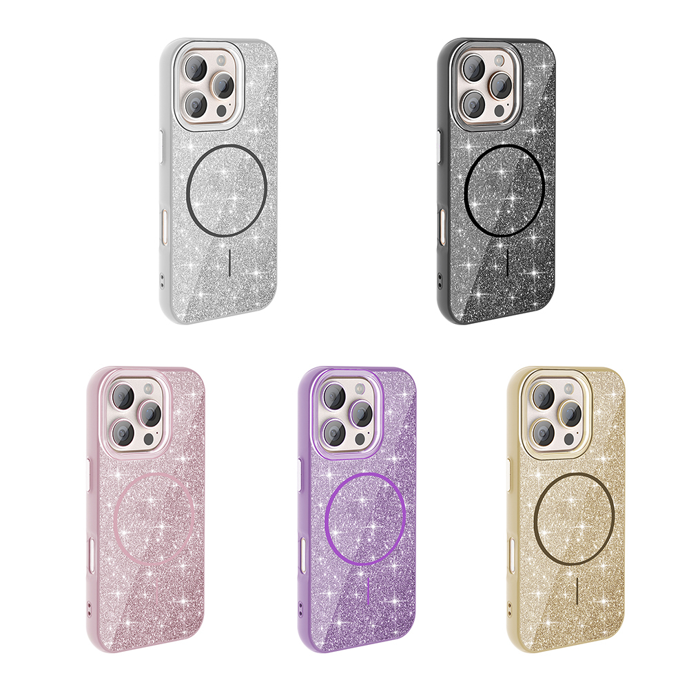 iPhone 16 Pro Max Kılıf M-safe Şarj Özellikli Parlayan Simli Zore Okso Kapak - 17 iPhone 16 Pro Max Kılıf M-safe Şarj Özellikli Parlayan Simli Zore Okso Kapak - 17