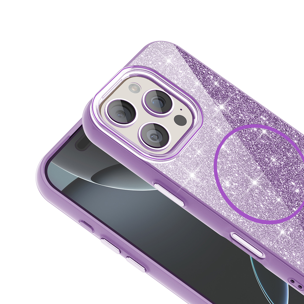 iPhone 16 Pro Max Kılıf M-safe Şarj Özellikli Parlayan Simli Zore Okso Kapak - 16 iPhone 16 Pro Max Kılıf M-safe Şarj Özellikli Parlayan Simli Zore Okso Kapak - 16