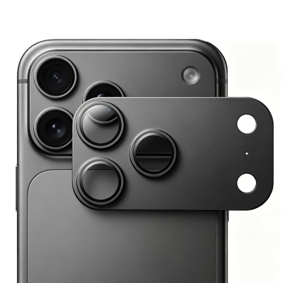iPhone 18 Pro Max Mohseven Sapphire Alüminyum Safir Kamera Lens Koruyucu Koyu Gri