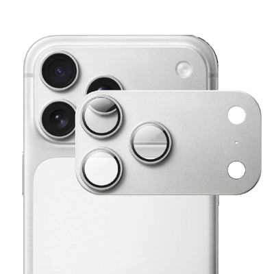 iPhone 18 Pro Mohseven Sapphire Alüminyum Safir Kamera Lens Koruyucu Gümüş