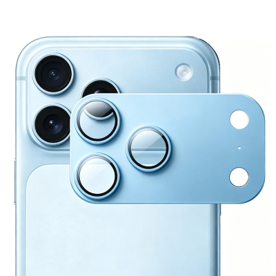 iPhone 18 Pro Mohseven Sapphire Alüminyum Safir Kamera Lens Koruyucu Mavi