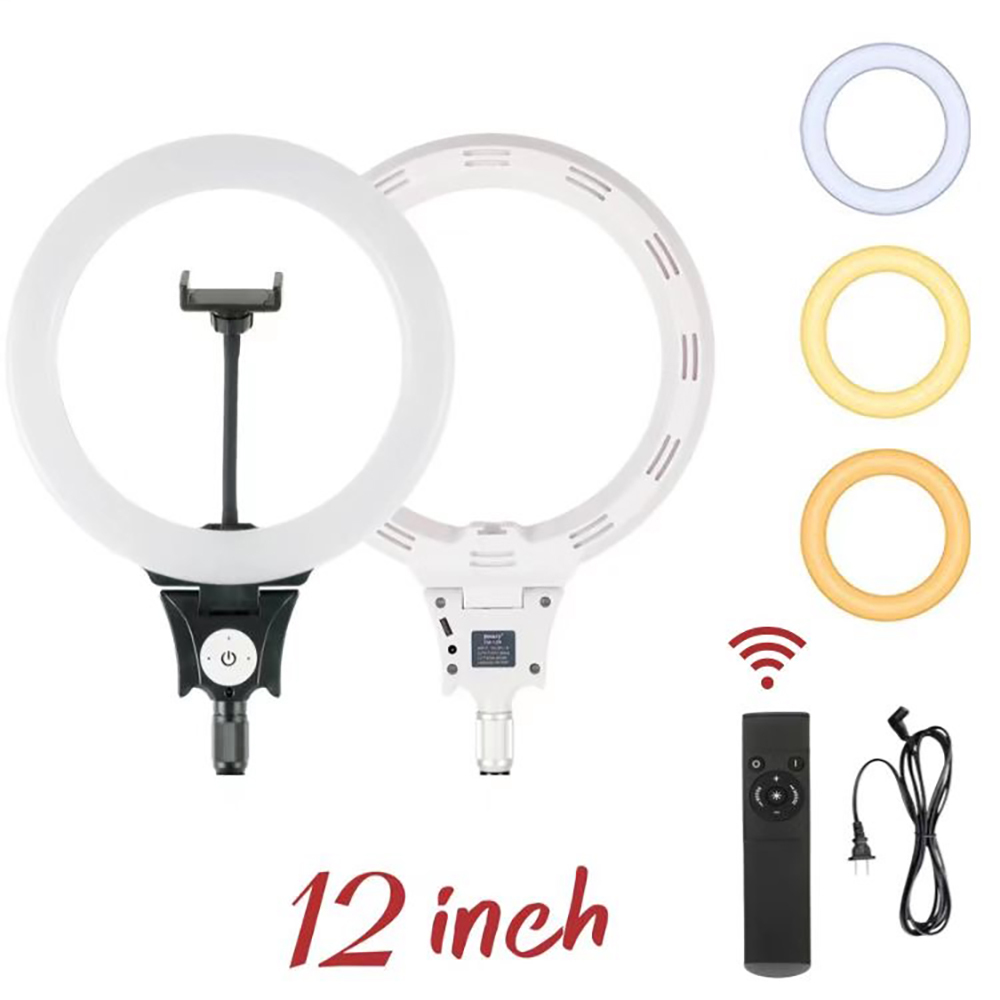 Jmary FM-12R Kumandalı 30cm Işıklı Telefon Tutucu Ring Light - 3