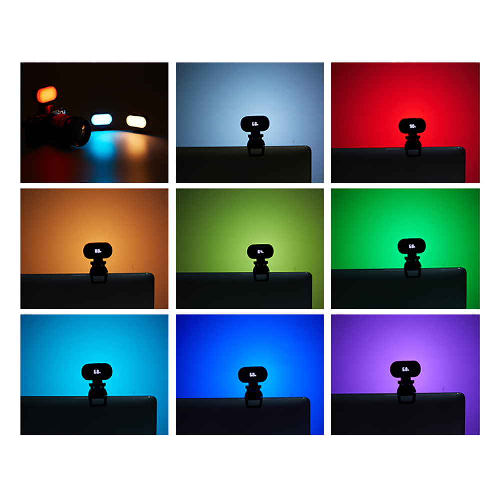 Jmary FM-16RGB Mandallı Dijital LED Göstergeli Telefon-Kamera Üstü RGB Lamba 750mAh - 8