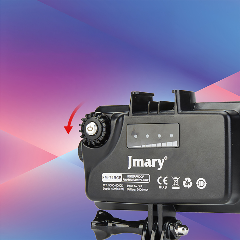 Jmary FM-72RGB IPX8 Certified RGB Underwater Camera Light - 7
