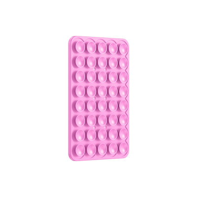 Kare Öpücüklü 01 Silikon Telefon Tutucu Pembe