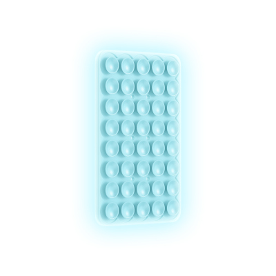 Kare Öpücüklü 02 Phosphorescent Silicone Phone Holder Blue