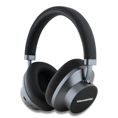 Karl Lagerfeld Original Licensed ANC/ENC Feature KL Text Logo Saffiano Series Over-Ear Bluetooth Headphones v5.3 Black