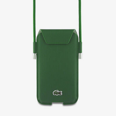 Lacoste Original Licensed Cross Body Strap PU Pique Patterned Universal Case up to 6.7 inches Green