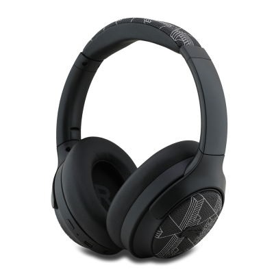 Lacoste Original Licensed LH01 ANC Foldable Carrying Bag Over-Ear Bluetooth Headphones v5.4 Siyah-Beyaz